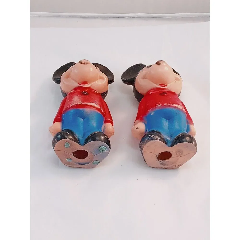 2 - Vintage 1960's - Mickey‎ Mouse - Hard Plastic Bowling Pin Toy